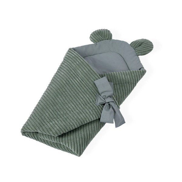 Zöld kordbársony babapólya 35x65 cm – Meowbaby-image-1