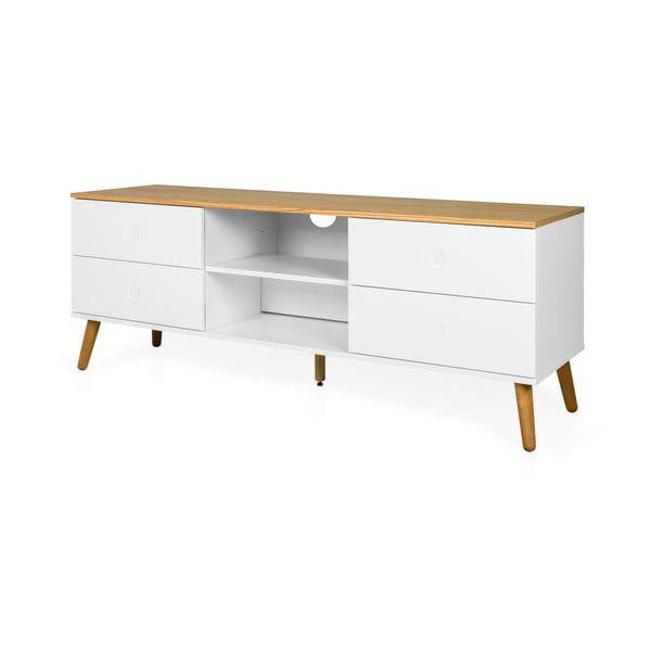 Dot fehér TV-állvány tölgyfa dekorral, szélesség 162 cm - Tenzo-image-3