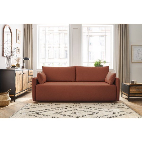 Narancssárga kinyitható kanapé 211 cm Marcel – Bobochic Paris-image-1