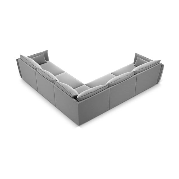 Világosszürke bársony sarokkanapé Vanda – Mazzini Sofas-image-3