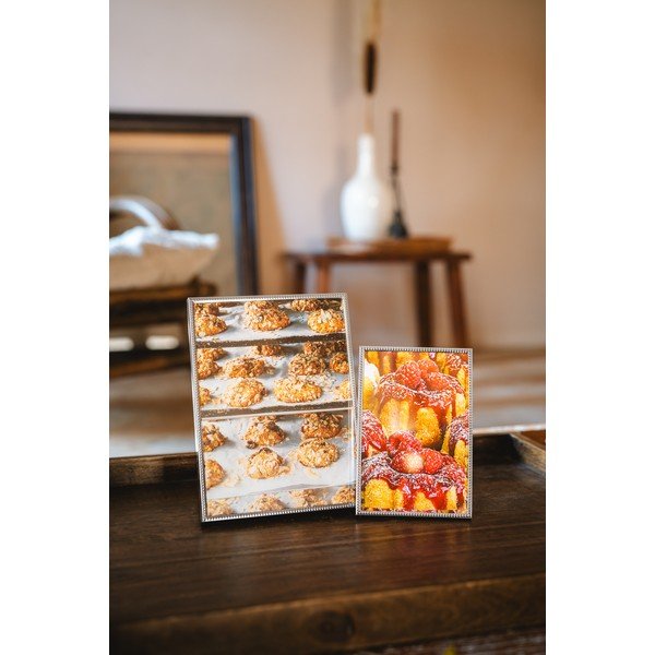 Fényes ezüstszínű fém álló képkeret 11x16 cm Sweet Memory Pearl – Zilverstad-image-1