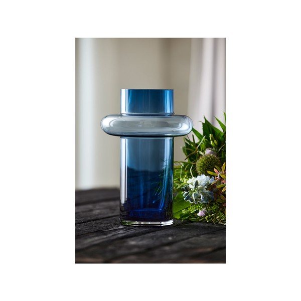Tube sötétkék üveg váza, magasság 30 cm - Lyngby Glas-image-4