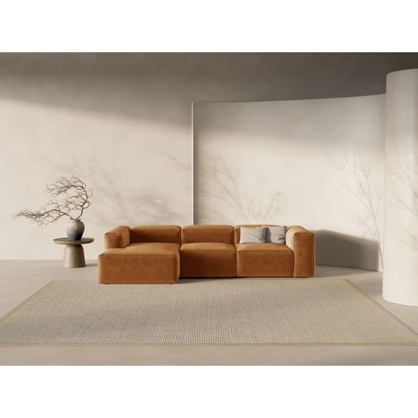 Téglavörös sarokkanapé (bal oldali-heverő résszel) Bergamo – Cosmopolitan Design-image-1