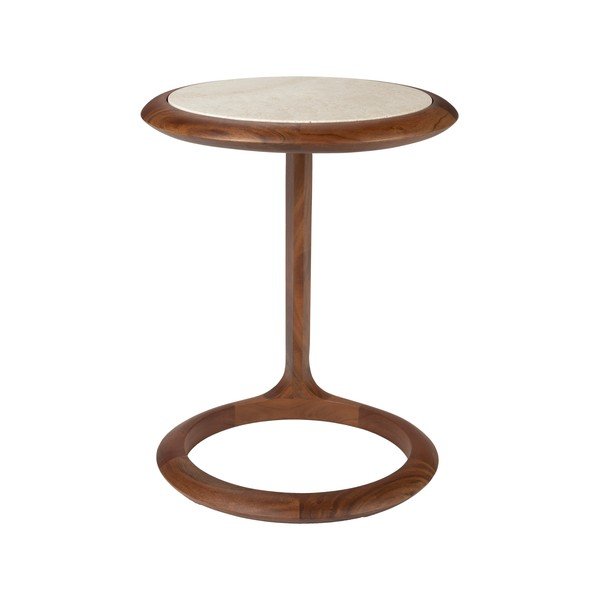 Kerek tárolóasztal kő asztallappal 41x45 cm Doppio – Zuiver-image-2