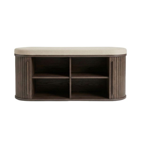 Sötét natúr színű párnázott pad Meta – Unique Furniture-image-1