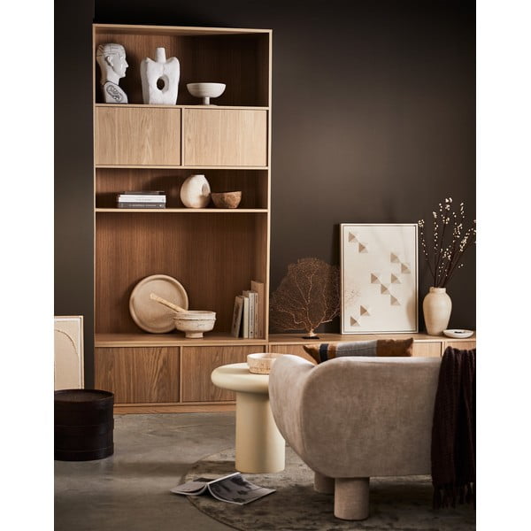 Natúr színű moduláris könyvespolc tölgyfa dekorral 217x243 cm Modulair – vtwonen-image-3