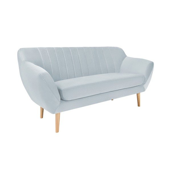 Sardaigne világoskék bársony kanapé, 158 cm - Mazzini Sofas-image-1