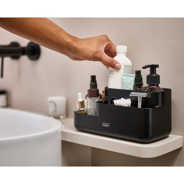 Fekete műanyag fürdőszobai rendszerező EasyStore – Joseph Joseph-image-1