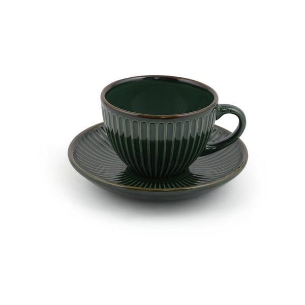 Sötétzöld kerámia csésze szett 6 db-os 0.21 l – Hermia-image-2