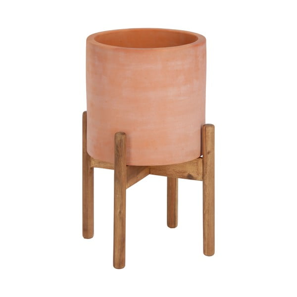 Dalva terrakotta virágcserép fa állványon, ⌀ 30 cm - Kave Home-image-2