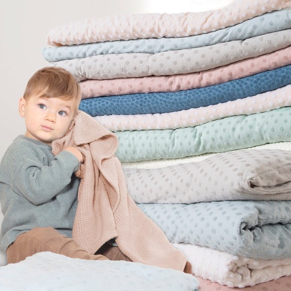 Bézs pamut kötött gyerek takaró 80x80 cm Frosty Almond – Roba-image-4