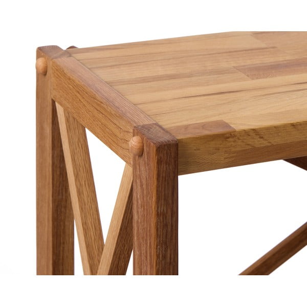 Natúr színű tölgyfa polcos állvány 70x161 cm X-Shelf – Unique Furniture-image-4