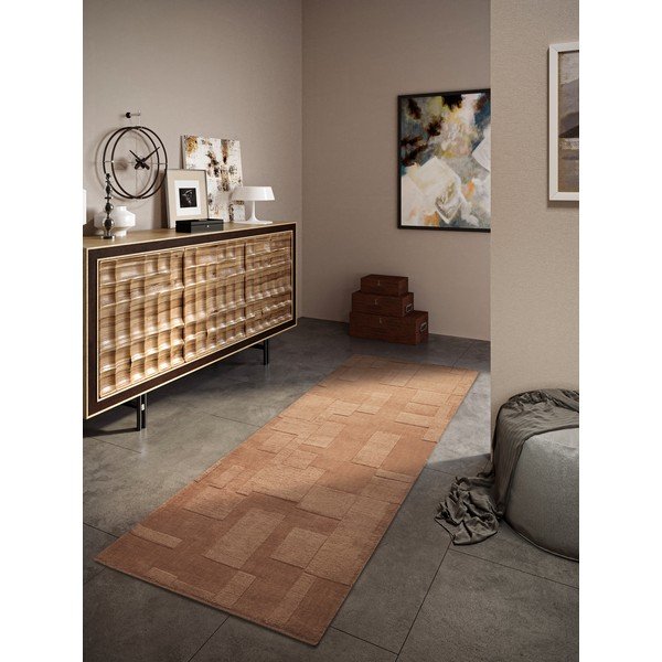 Barna kézi szövésű gyapjú futószőnyeg 80x250 cm Wilhelmine – Villeroy&Boch-image-1