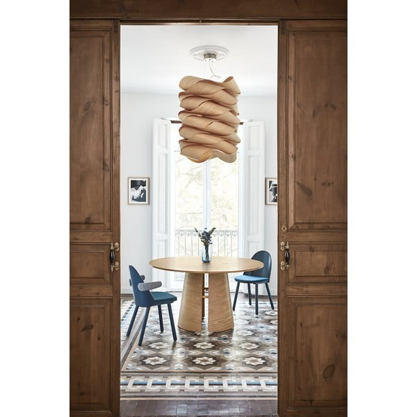 Natúr színű kerek étkezőasztal tölgyfa dekorral ø 137 cm Cep – Teulat-image-1