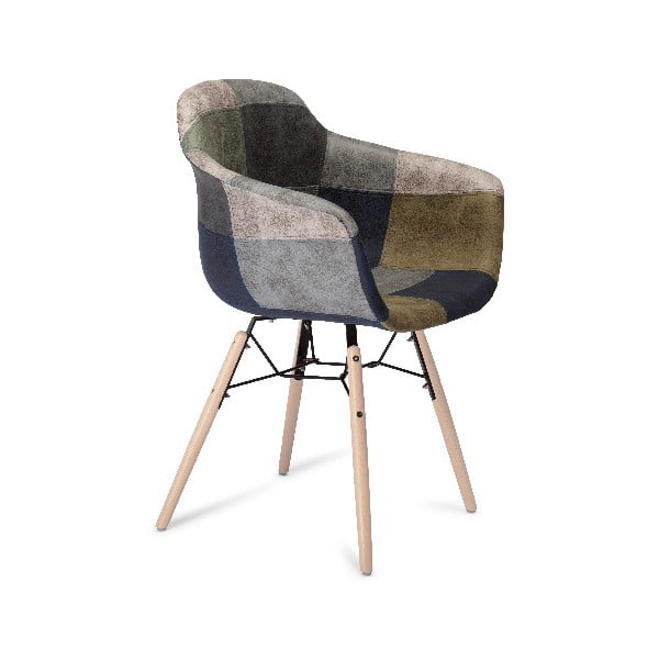 Flame Patch szürke étkezőszék tölgyfa lábakkal - Furnhouse-image-2