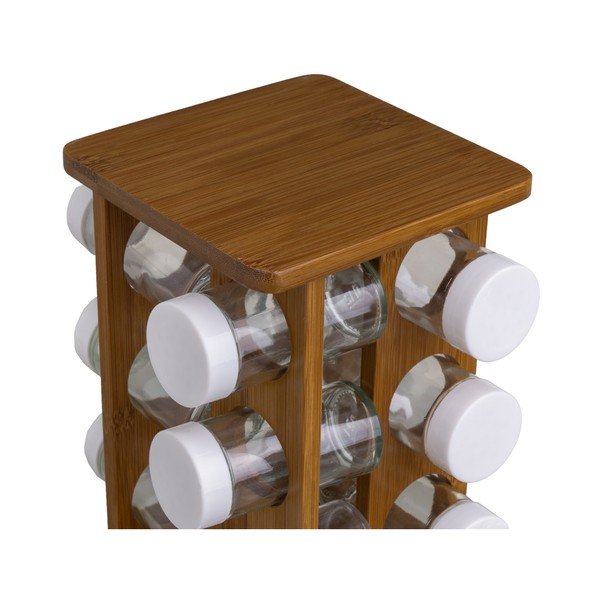 Fűszertartó készlet állvánnyal, 12 db-os Bamboo Walnut – Casa Selección-image-4
