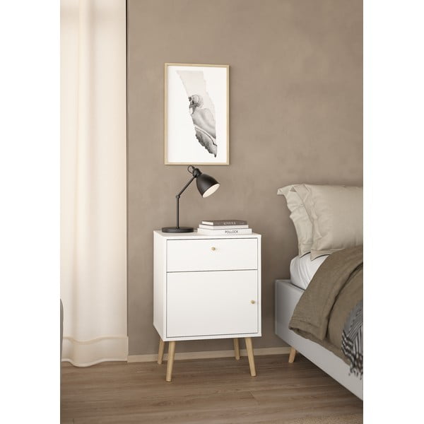 Fehér éjjeliszekrény Bodo – Tvilum-image-1