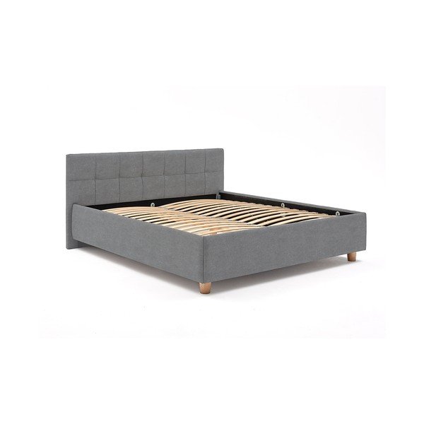 Leda kékesszürke kétszemélyes ágy ágyráccsal és tárolóhellyel, 180 x 200 cm - AzAlvásért-image-2