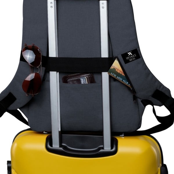 GALAXY Smart Bag antracitszürke hátizsák USB csatlakozóval - My Valice-image-2