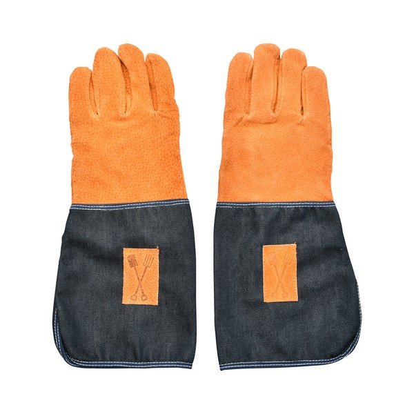 Denim kék-narancssárga kerti kesztyű csuklóvédővel - Esschert Design-image-3