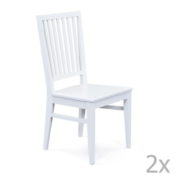 Cassala tömör bükkfa fehér étkezőbe való székkészlet, 2 részes - Interlink