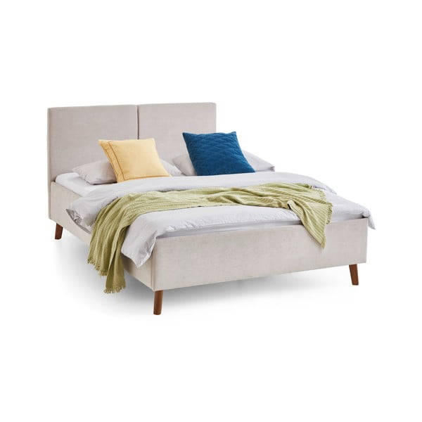 Bézs kárpitozott franciaágy ágyráccsal 140x200 cm Piano – Meise Möbel-image-4