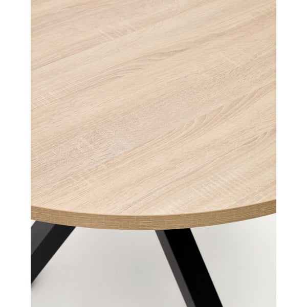 Fekete-natúr színű kerek étkezőasztal ø 120 cm Argo – Kave Home-image-4