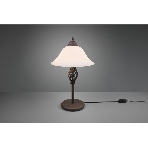 Sötétbarna asztali lámpa üveg búrával (magasság 50 cm) Rustica – Trio-image-4