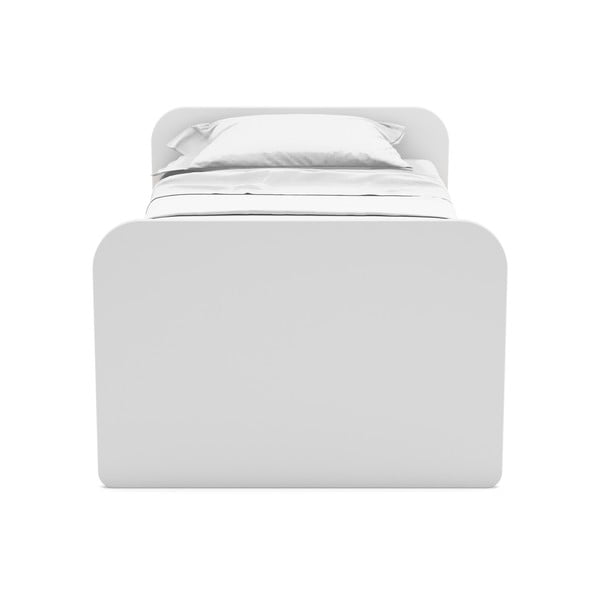 Fehér ágyneműtartós gyerekágy kihúzható pótággyal, ágyráccsal, borovi fenyő dekorral 90x200 cm Esteban – Marckeric-image-1