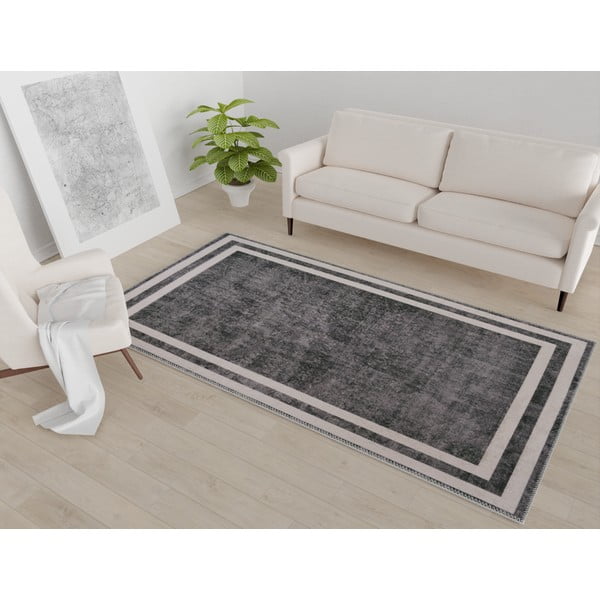 Szürke-krémszínű mosható szőnyeg 150x80 cm - Vitaus-image-1