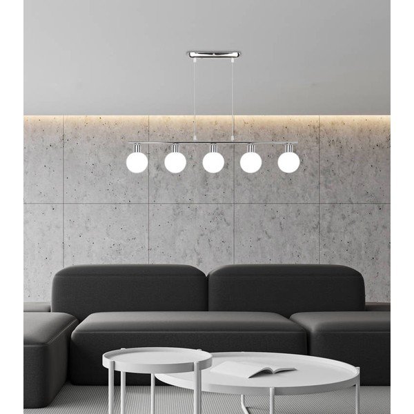 Ezüstszínű függőlámpa üveg búrával 10x82 cm Oden – Candellux Lighting-image-1