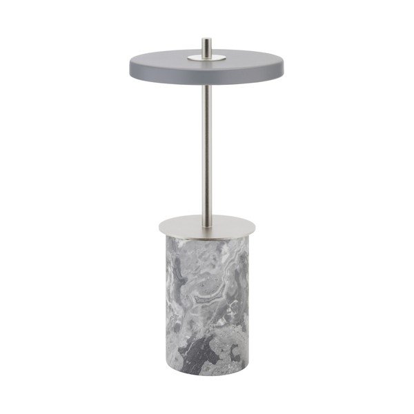 Szürke márvány LED dimmelhető asztali lámpa fém búrával (magasság 25,5 cm) Asteria Move Mini – UMAGE