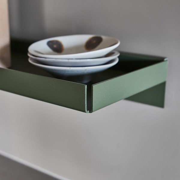 Sötétzöld fém fali polc 80 cm Bakku – OYOY Living Design-image-1