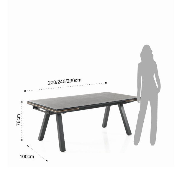 Alumínium kerti étkezőasztal 100x200 cm Thilia – Tomasucci-image-4