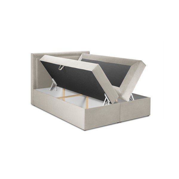 Bézs boxspring ágy tárolóhellyel 180x200 cm Yucca – Mazzini Beds-image-4