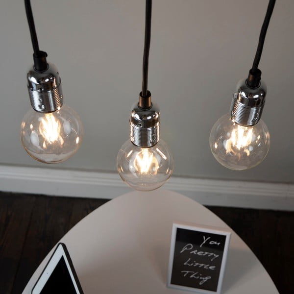 Uno fekete háromágú függőlámpa, ezüstszínű részletekkel - Sotto Luce-image-1