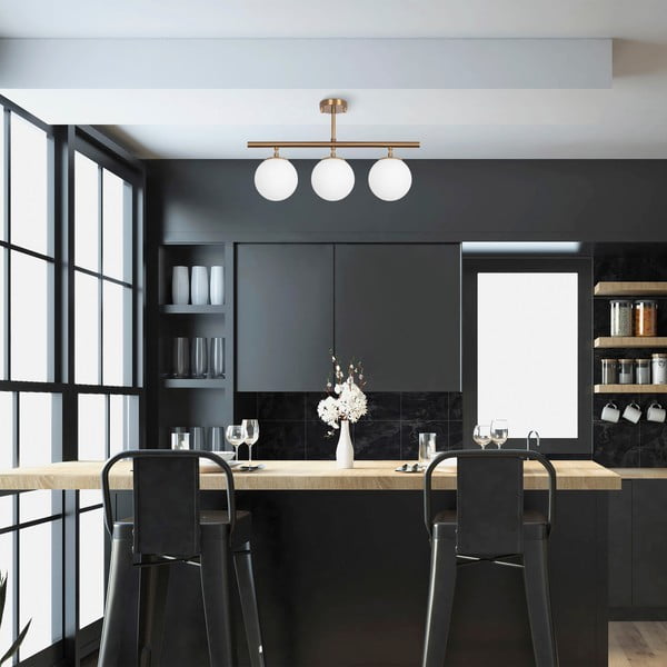 Bronzszínű mennyezeti lámpa üveg búrával ø 15 cm Atmaca – Opviq lights-image-1