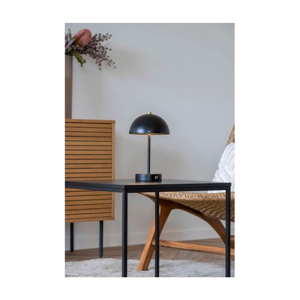 Fényes fekete LED asztali lámpa (magasság 25 cm) Holt – House Nordic-image-2