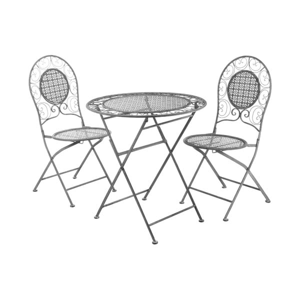 Jardin 2 db összecsukható szürke kerti szék és asztal szett - Premier Housewares