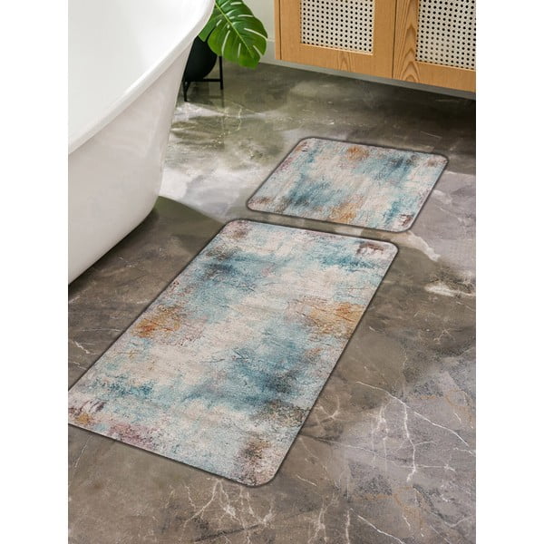 Kék-szürke fürdőszobai kilépő szett 2 db-os 60x100 cm – Mila Home-image-3