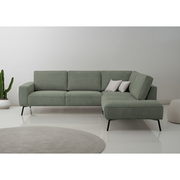 Zöld zsenília sarokkanapé (jobb oldali-L alakú) Amsterdam – Scandic-image-1