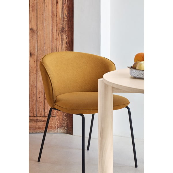 Mustársárga kárpitozott étkezőfotel szett 2 db-os Add – Teulat-image-2