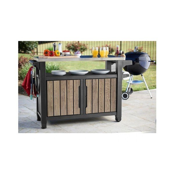 Műanyag tárolóasztal grillezéshez 134x52 cm Deco Unity XL – Keter-image-1