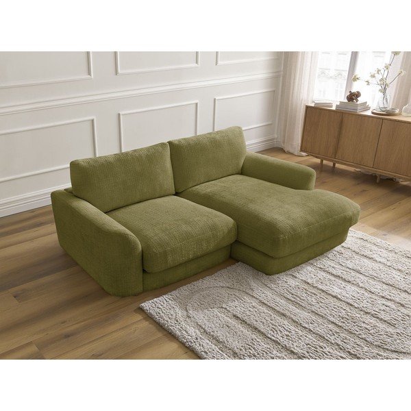 Khaki zsenília sarokkanapé (jobb oldali-heverő résszel) Leonore – Bobochic Paris-image-4