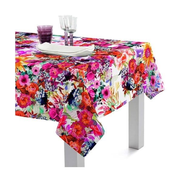 Basic Flowery pamut asztalterítő, 250 x 150 cm - Happy Friday
