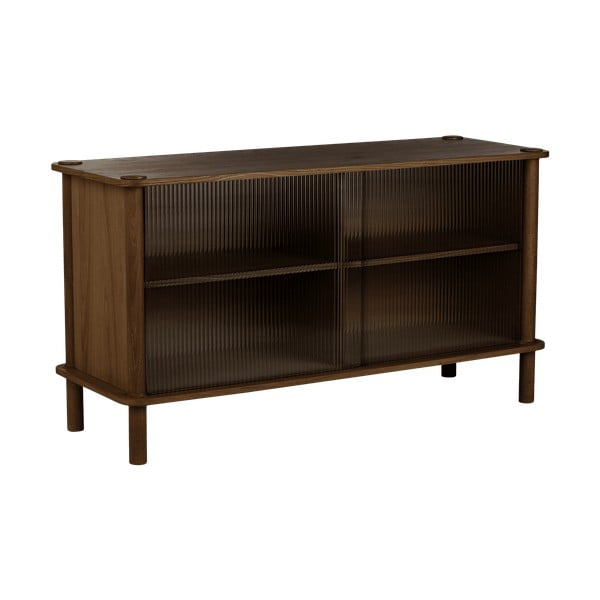 Barna tölgyfa tálalószekrény tolóajtóval 135x73,5x48 cm Italic – UMAGE-image-1