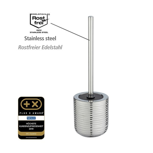 Ezüstszínű kerámia WC-kefe Vilalba – Wenko-image-4