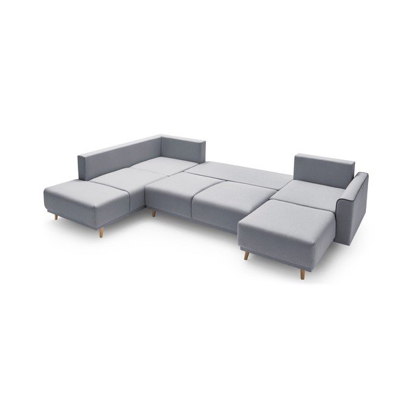 Panoramique XXL Mola szürke kinyitható U alakú kanapé, jobb oldali kivitel - Bobochic Paris-image-4