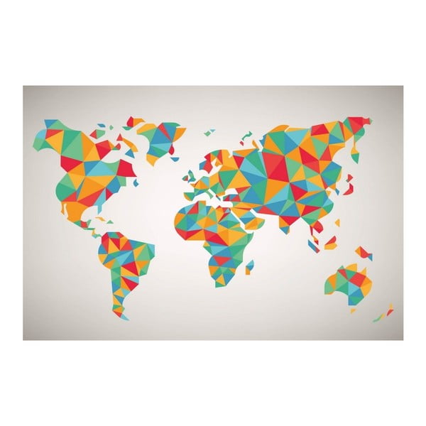 Maps World Puzzle fali kép, 70 x 100 cm
