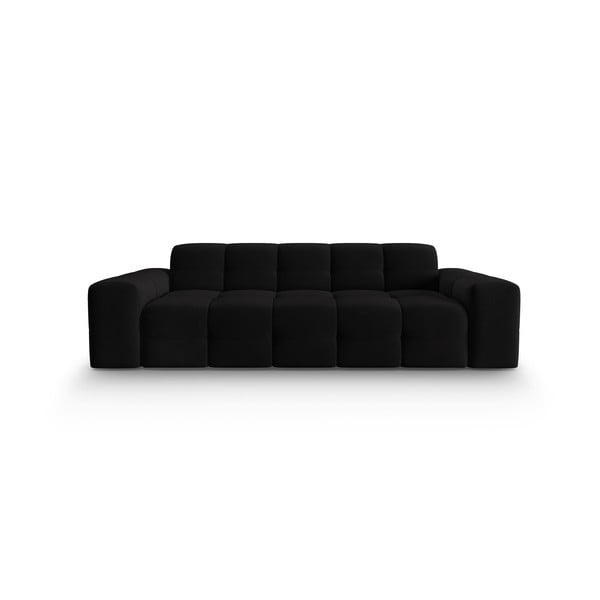 Fekete bársony kanapé 222 cm Kendal – Micadoni Home